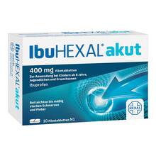 Abbildung: Ibuhexal akut 400 Filmtabletten 10 St, Filmtabletten PZN 00068966 