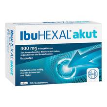 Abbildung: Ibuhexal akut 400 Filmtabletten 20 St, Filmtabletten PZN 00068972 