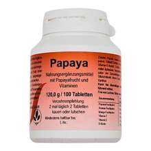 Abbildung: PAPAYA KAUTABLETTEN 100 St, Kautabletten PZN 00091020 