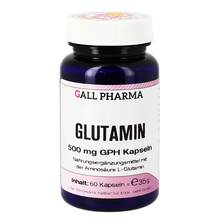 Abbildung: Glutamin 500 mg Gph Kapseln 60 St, Kapseln PZN 00128036 