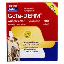 Abbildung: Gota-Derm thin hydrokoll.Wundpflaster steril 15x15 cm 5 St, Pflaster PZN 00176383 