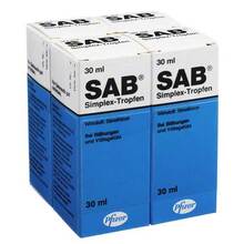 Abbildung: Sab simplex Suspension zum Einnehmen 4X30 ml, Suspension zum Einnehmen PZN 00239758 