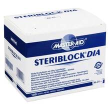 Abbildung: Steriblock Dia 25x86 mm Kompressionspflaster steril weiß 100 St, Pflaster PZN 00249024 