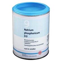 Abbildung: Biochemie Dhu 9 Natrium phosphoricum D 3 Tabletten 1000 St, Tabletten PZN 00274542 