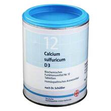 Abbildung: Biochemie Dhu 12 Calcium sulfuricum D 3 Tabletten 1000 St, Tabletten PZN 00274849 
