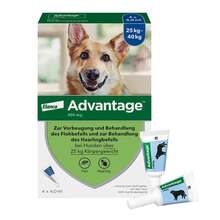 Abbildung: Advantage 400 Lösung Pipetten für Hunde ab 25 kg 1X4 St, Lösung PZN 00334178 