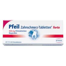 Abbildung: Pfeil Zahnschmerz-Tabletten forte Filmtabletten 20 St, Filmtabletten PZN 00410560 