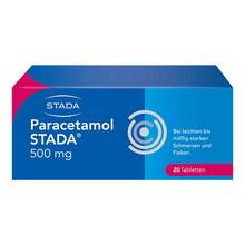 Abbildung: Paracetamol Stada 500 mg Tabletten 20 St, Tabletten PZN 00423568 
