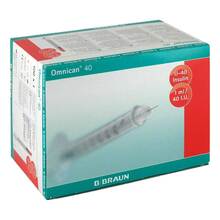 Abbildung: Omnican Insulinasenspray 1 ml U40 mit Kanüle0,30x8 mm einz. 100X1 St, Spritzen PZN 00460836 