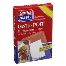 Abbildung: GOTA-POR PU Wundfilm 7,2x5 cm steril Pflaster 5 St, Pflaster PZN 00468424 