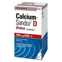 Abbildung: Calcium Sandoz D Osteo 500 mg / 400 I.E. Kautabletten  120 St, Kautabletten PZN 00490429 