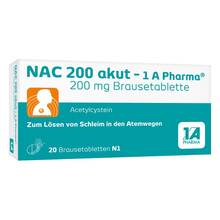 Abbildung: Nac 200 akut-1A Pharma Brausetabletten 20 St, Brausetabletten PZN 00562726 
