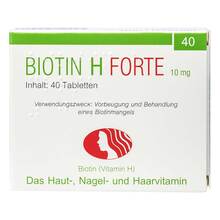 Abbildung: Biotin H forte 10 mg Tabletten 40 St, Tabletten PZN 00573339 