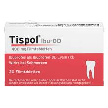 Abbildung: Tispol Ibu DD Filmtabletten 20 St, Filmtabletten PZN 00579796 