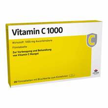 Abbildung: Vitamin C 1000 Filmtabletten 20 St, Filmtabletten PZN 00652205 