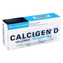 Abbildung: Calcigen D 600 mg / 400 I.E. Kautabletten 50 St, Kautabletten PZN 00662155 