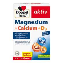 Abbildung: Doppelherz Magnesium + Calcium+D3 Tabletten 100 St, Tabletten PZN 00773216 