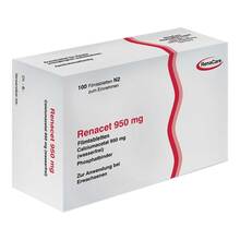 Abbildung: RENACET 950 mg Filmtabletten 100 St, Filmtabletten PZN 00817563 