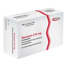 Abbildung: RENACET 475 mg Filmtabletten 100 St, Filmtabletten PZN 00817592 