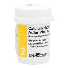 Abbildung: Biochemie Adler 2 Calcium phosphoricum D 6 Tabletten  200 St, Tabletten PZN 00833160 