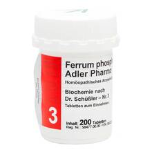 Abbildung: Biochemie Adler 3 Ferrum phosphoricum D 12 Tabletten  200 St, Tabletten PZN 00833220 