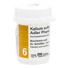 Abbildung: BIOCHEMIE Adler 6 Kalium sulfuricum D 6 Tabletten 200 St, Tabletten PZN 00833303 