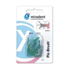 Abbildung: MIRADENT Interd.Pic-Brush Ersatzb.medium grün 12 St, Zahnbürste PZN 00842087 