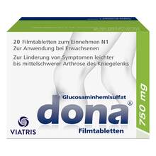 Abbildung: Dona 750 mg Filmtabletten 20 St, Filmtabletten PZN 00868678 