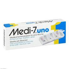 Abbildung: Medi 7 uno Medikamentendosierer für 7 Tage weiß 1 St PZN 00871456 