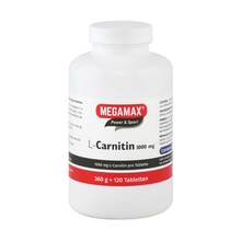 Abbildung: Megamax L-Carnitin 1000 mg Tabletten 120 St, Tabletten PZN 00885731 