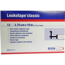 Abbildung: LEUKOTAPE Classic 3,75 cmx10 m schwarz 12 St, Binden PZN 00886162 