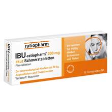 Abbildung: Ibu-Ratiopharm 200 mg akut Schmerztbl.Filmtabletten  10 St, Filmtabletten PZN 00984717 