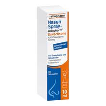 Abbildung: Nasenspray-ratiopharm Erwachsene kons.frei 10 ml, Nasenspray PZN 00999831 