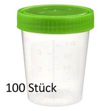 Abbildung: Urinbecher mit Schraubdeckel 100 St PZN 01040438 