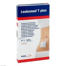 Abbildung: Leukomed transparent plus sterile Pflaster 8x15 cm 5 St, Pflaster PZN 01051212 