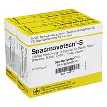 Abbildung: Spasmovetsan S Injektionslösung vet. (für Tiere) 20X5 ml, Injektionslösung PZN 01066515 