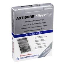 Abbildung: Actisorb 220 Silver 6,5x9,5 cm steril Kompressen 10 St, Kompressen PZN 01098768 