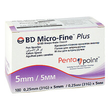 Abbildung: BD Micro-Fine + 5 Pen-Nadeln 0,25x5 mm 110 St, Kanüle PZN 01132011 
