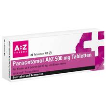 Abbildung: Paracetamol Abz 500 mg Tabletten 20 St, Tabletten PZN 01234510 