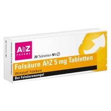 Abbildung: Folsäure Abz 5 mg Tabletten 20 St, Tabletten PZN 01234533 