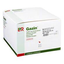Abbildung: Gazin Tupfer pflaum.steril 2 + 2 Schutzr.ohne RK 100 St, Tupfer PZN 01237595 
