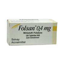 Abbildung: Folsan 0,4 mg Tabletten 100 St, Tabletten PZN 01246766 