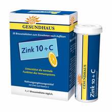 Abbildung: Zink 10 + C Brausetabletten 20 St, Brausetabletten PZN 01247122 