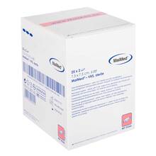Abbildung: VLIES-SCHLITZKOMPRESSEN steril 7,5x7,5 cm 6fach 25X2 St, Kompressen PZN 01280160 