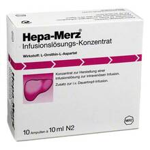Abbildung: Hepa-Merz Infusionslösungs-Konzentrat Ampullen 10X10 ml, Infusionslösungskonzentrat PZN 01308303 