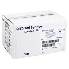 Abbildung: BD Plastipak Spr.1 ml Luer Lok 3teilig 100X1 ml, Spritzen PZN 01319181 
