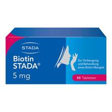Abbildung: Biotin Stada 5 mg Tabletten 50 St, Tabletten PZN 01328576 