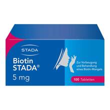 Abbildung: Biotin Stada 5 mg Tabletten 100 St, Tabletten PZN 01328582 