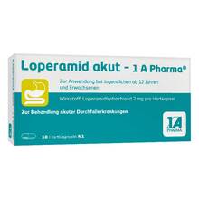 Abbildung: Loperamid akut-1A Pharma Hartkapseln 10 St, Hartkapseln PZN 01338066 