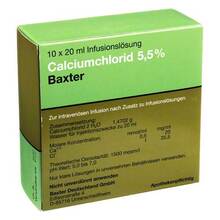 Abbildung: CALCIUMCHLORID Lösung 5,5% Ampullen 10X20 ml, Ampullen PZN 01350185 